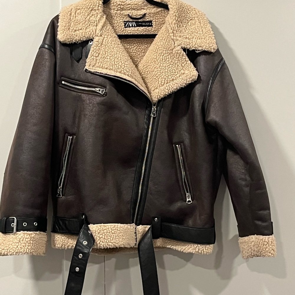 Zara Cream Shearling Jacket